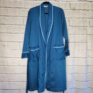 Vintage Robe By Weldon Blue Polyester Mens Robe With Belt Medium